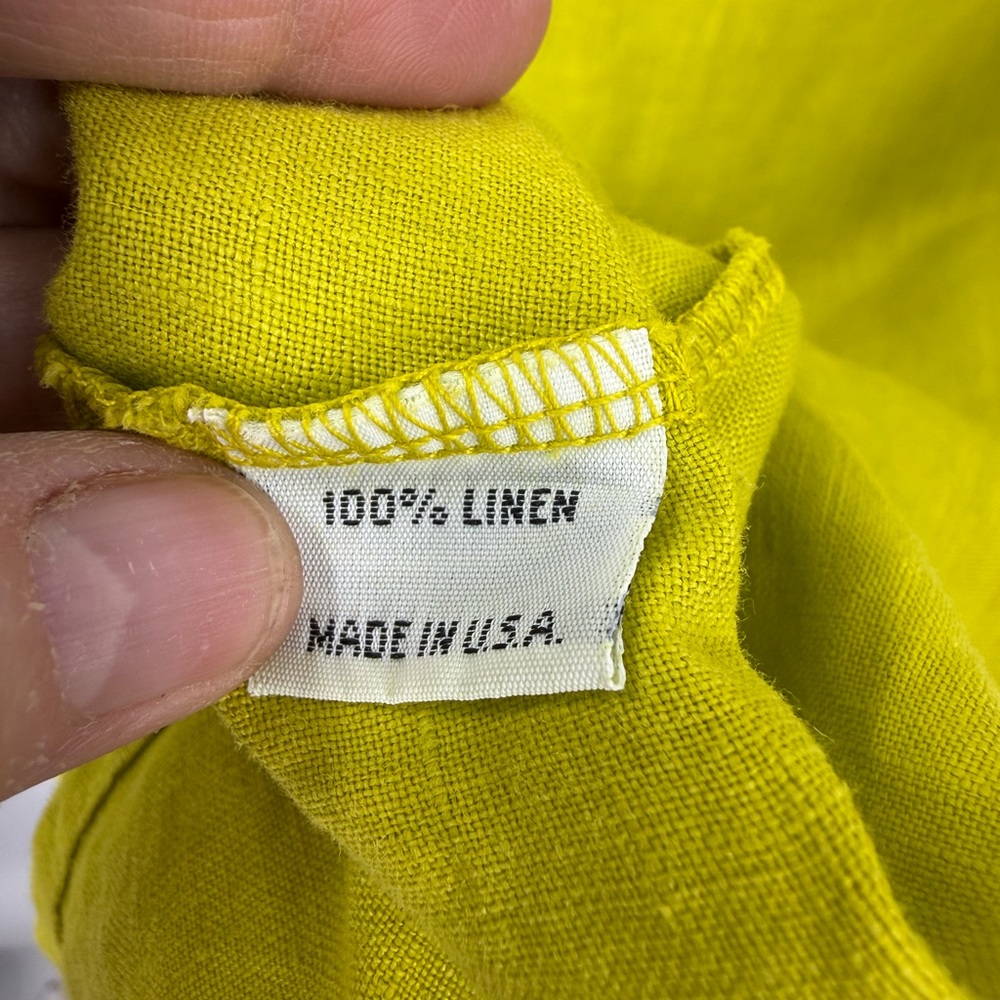 BRYN WALKER 100% Heavy Linen LEO bright green  Lagen look Hilo TUNIC L - Picture 8 of 9